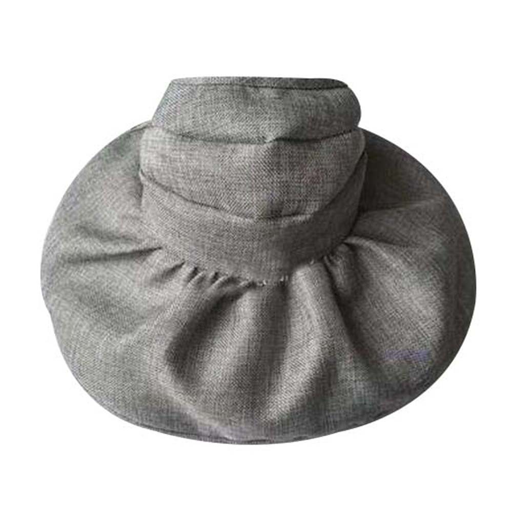 Wide Brim Bucket Hat Beach Straw Summer Hat Simplicity Women Sun Visor Cap Grey