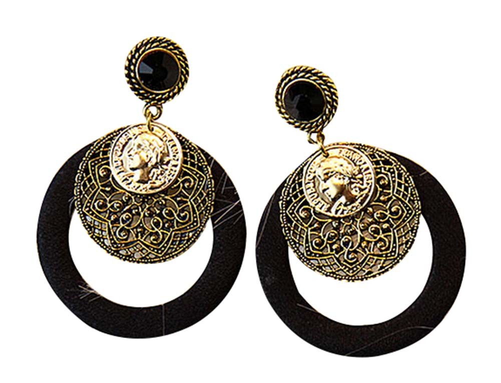Fashion Earrings Retro Large Circle Earrings Personality Bohemia Jewelry