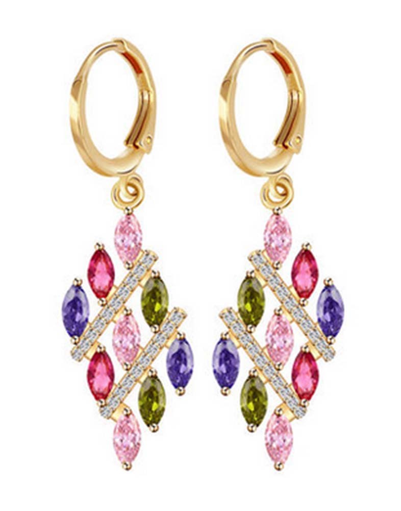 Zircon Earrings Gifts Women Stud Earrings Long Earrings Jewelry Love Fashion