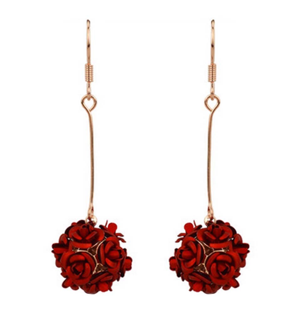Rose Earrings Jewelry Earrings Long Earrings Stud Earrings Gifts Women,Red