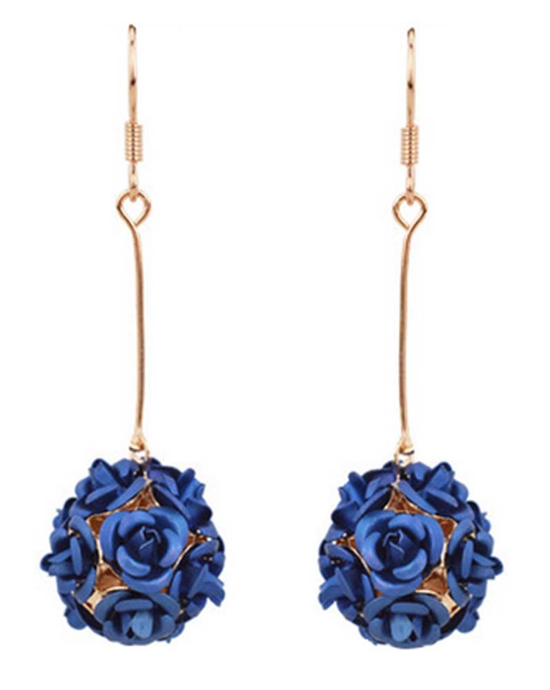 Long Earrings Rose Earrings Jewelry Earrings  Stud Earrings Gifts Women,Blue