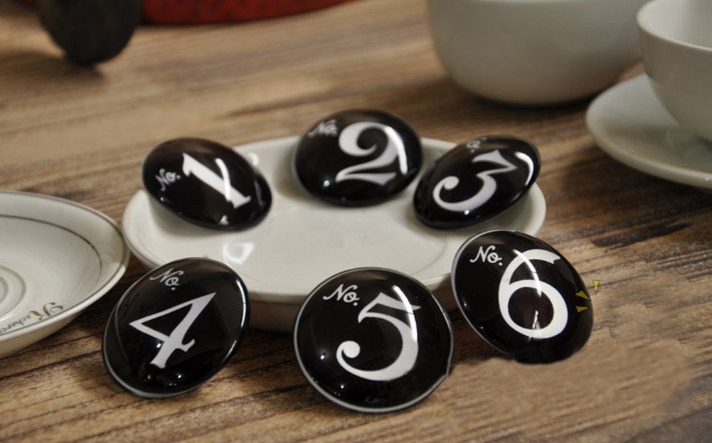 Pretty Number Magnets 1-6 Black Crystal Magnets Fridge Stickers