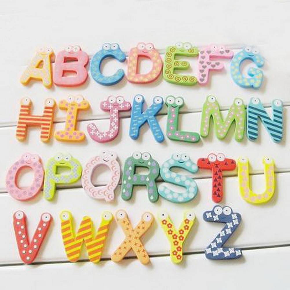 26 PCS Alphabet Magnets Assorted Color Refrigerator Magnets Preschool Toys