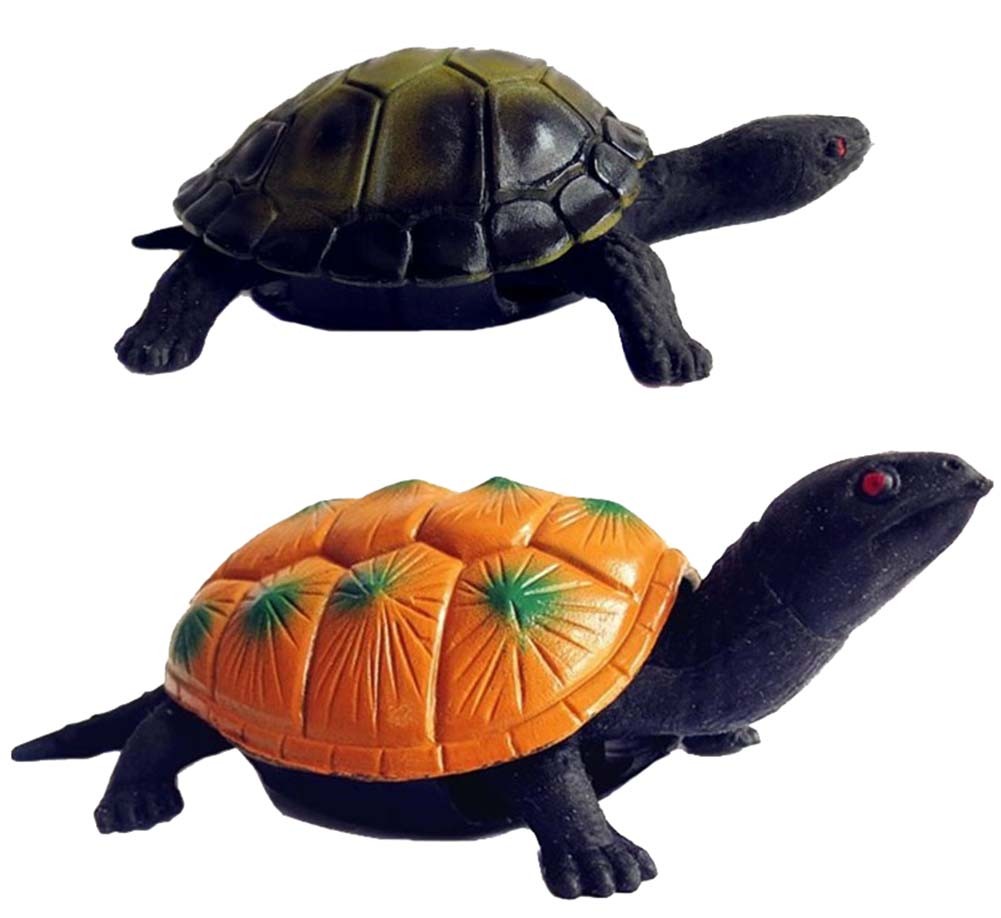 Artificial Simulated Soft Body Hard Shell Turtle for Sand Table Figures Toys Kids Educational, 2 Pcs