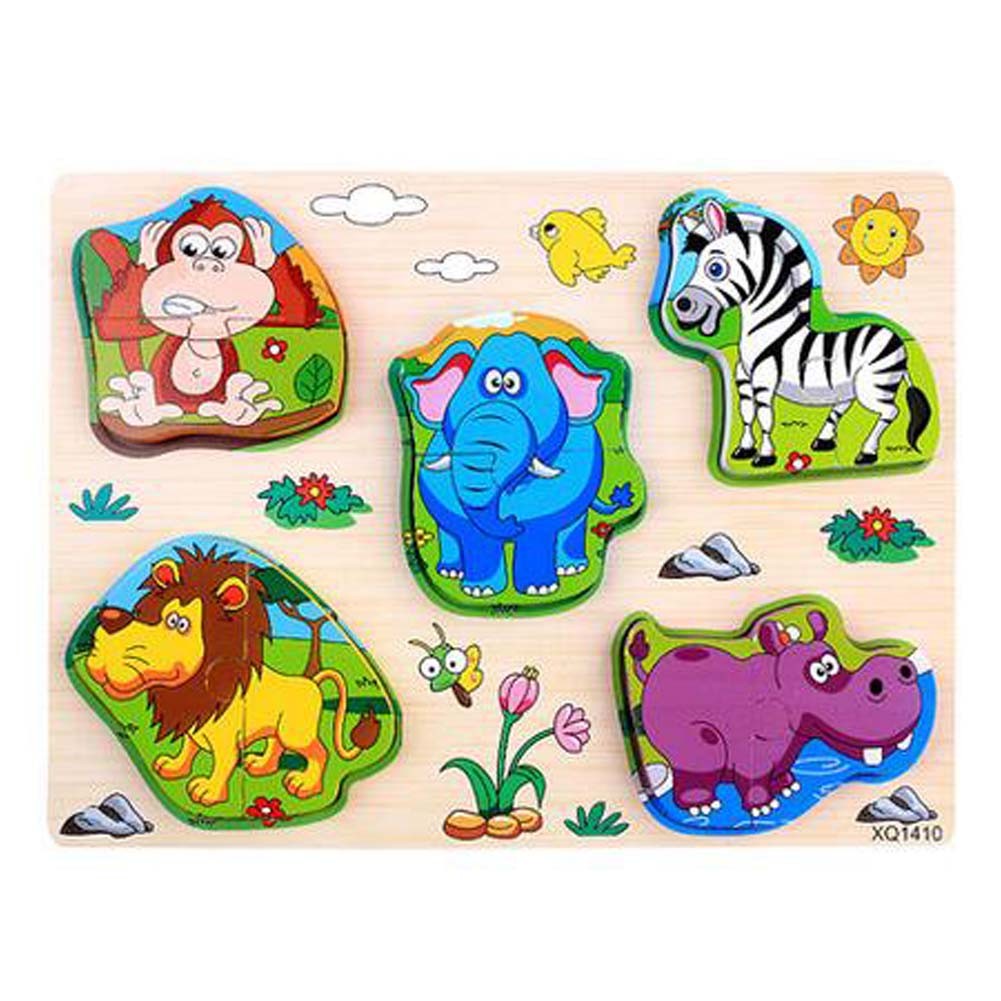 Kid Educational Wooden Puzzle Creative Finger Training Jigsaw Building Block Toy