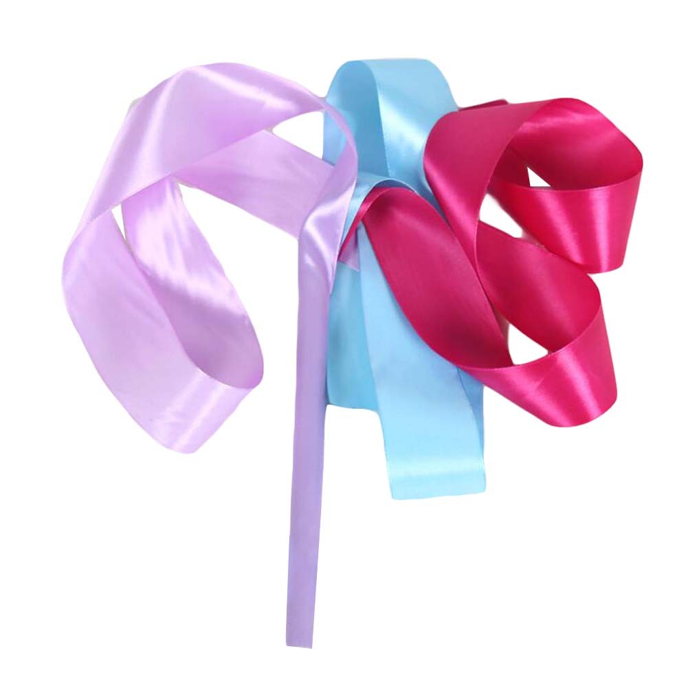 2 Pcs Dance Ribbon Dancing Props Kids Gymnastics Ribbon / Blue&Lilac&Rose