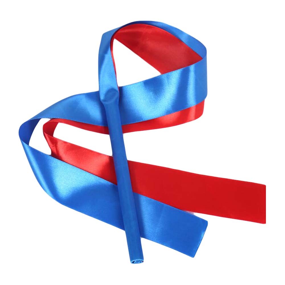 2 Pcs Dancing Props Kids Dance Streamers Gymnastics Dance Ribbon / Blue & Red