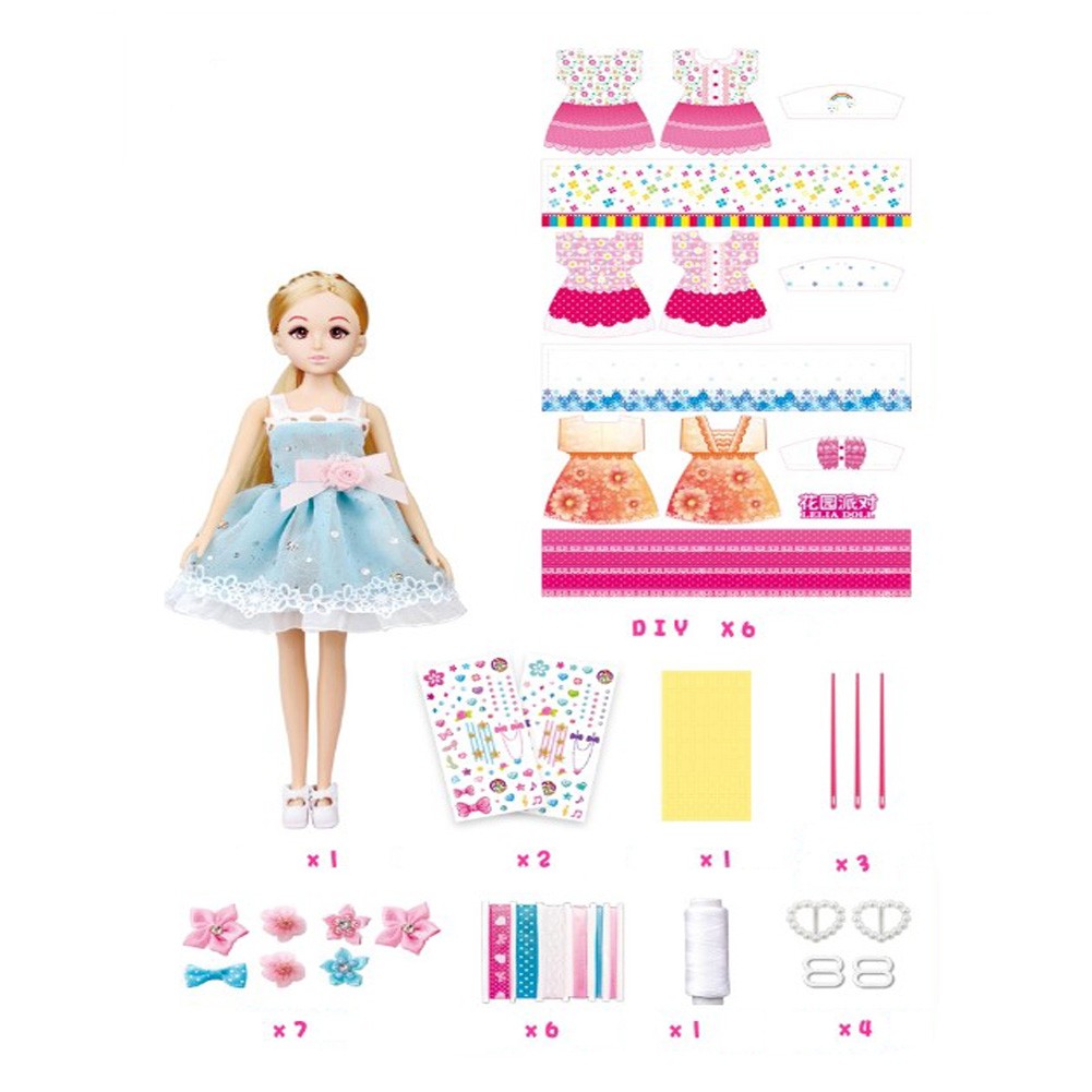 DIY 10'' Doll Fashion Blonde Doll Girls' Toy Dress-Up Set Doll (A024)