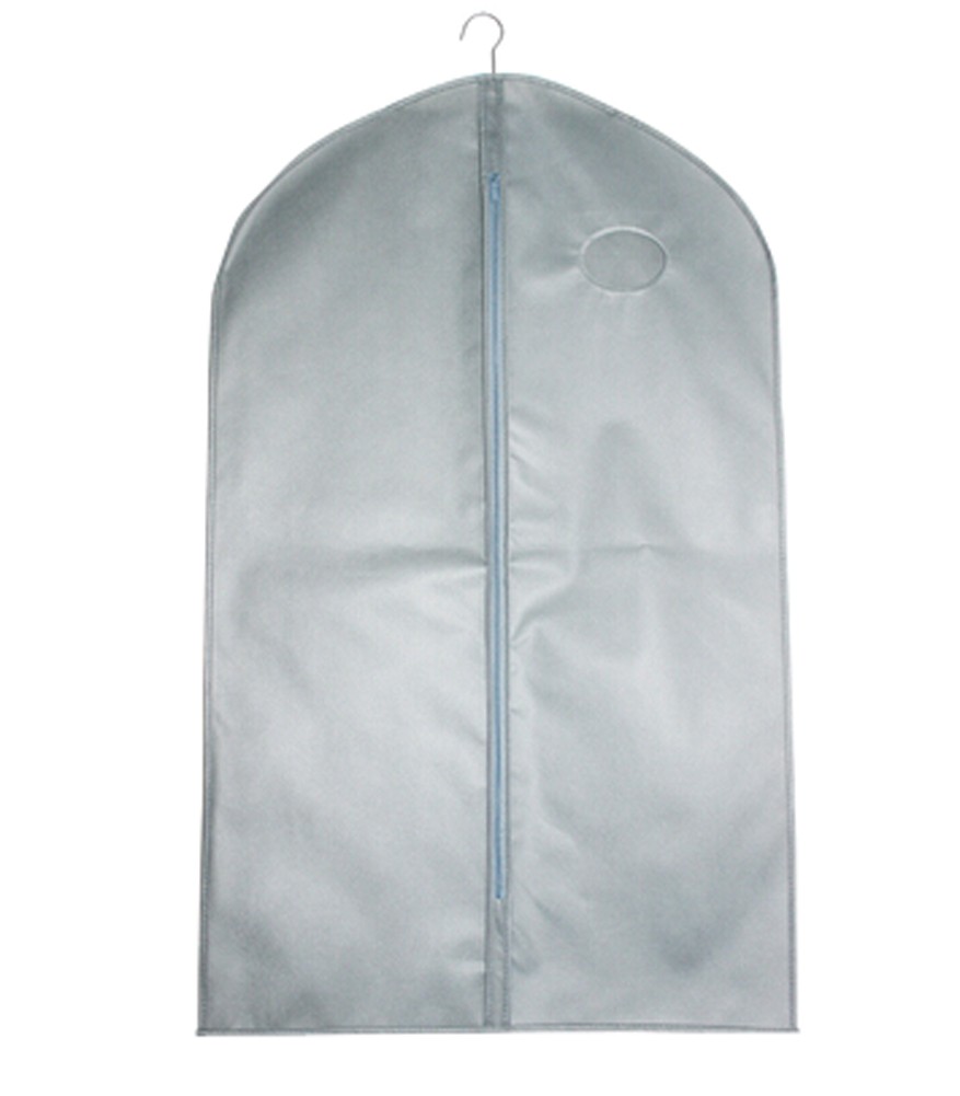 Two Clothing Storage Garment Shoulder Covers Suit Dust Covers Hanging Coat Pockets 128x60CM (Grey)