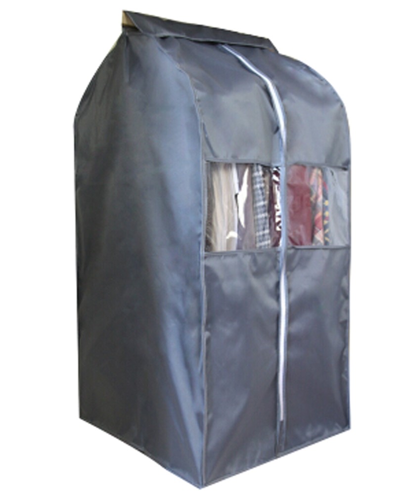 One Storage Garment Shoulder Cover Suit Dust Cover Hanging Coat Pocket 60x50x100CM (Grey)