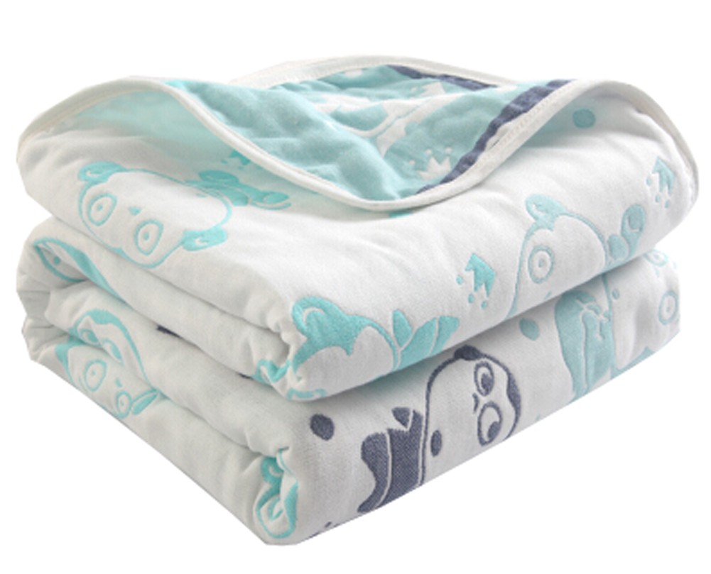 Soft Cotton Gauze Baby Towel Blanket Toddler Blankets Covered Blanket 35.43"x 39.37" (Green)