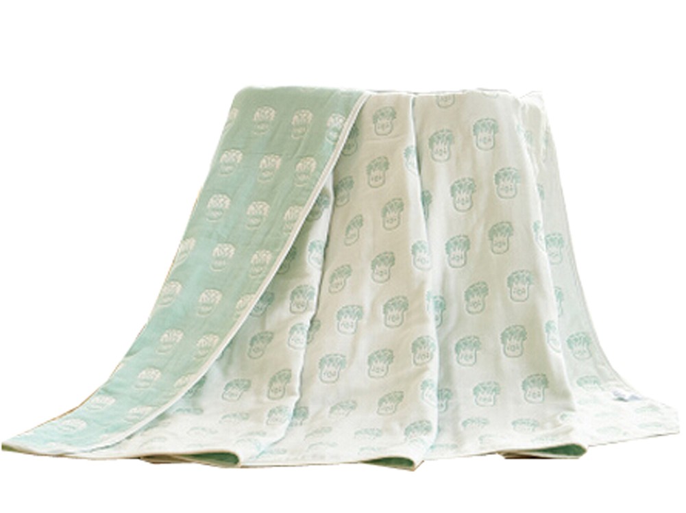 Cotton Gauze Newborns Single Towel Blanket Bed Sheet Bath Towel 35.43"x 39.37" (Light Green)