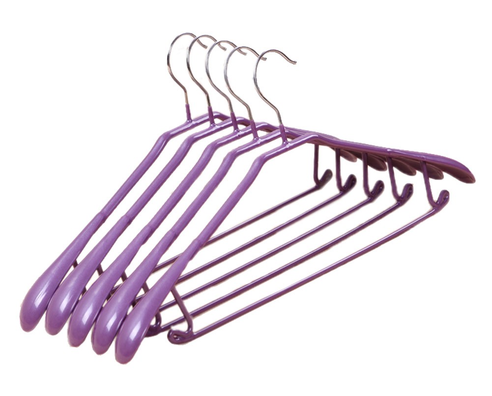 10-Pack Anti-slip Plastic + Metal Clothes Hangers Adult Suit/Pants Plastic Hangers, #21 Purple