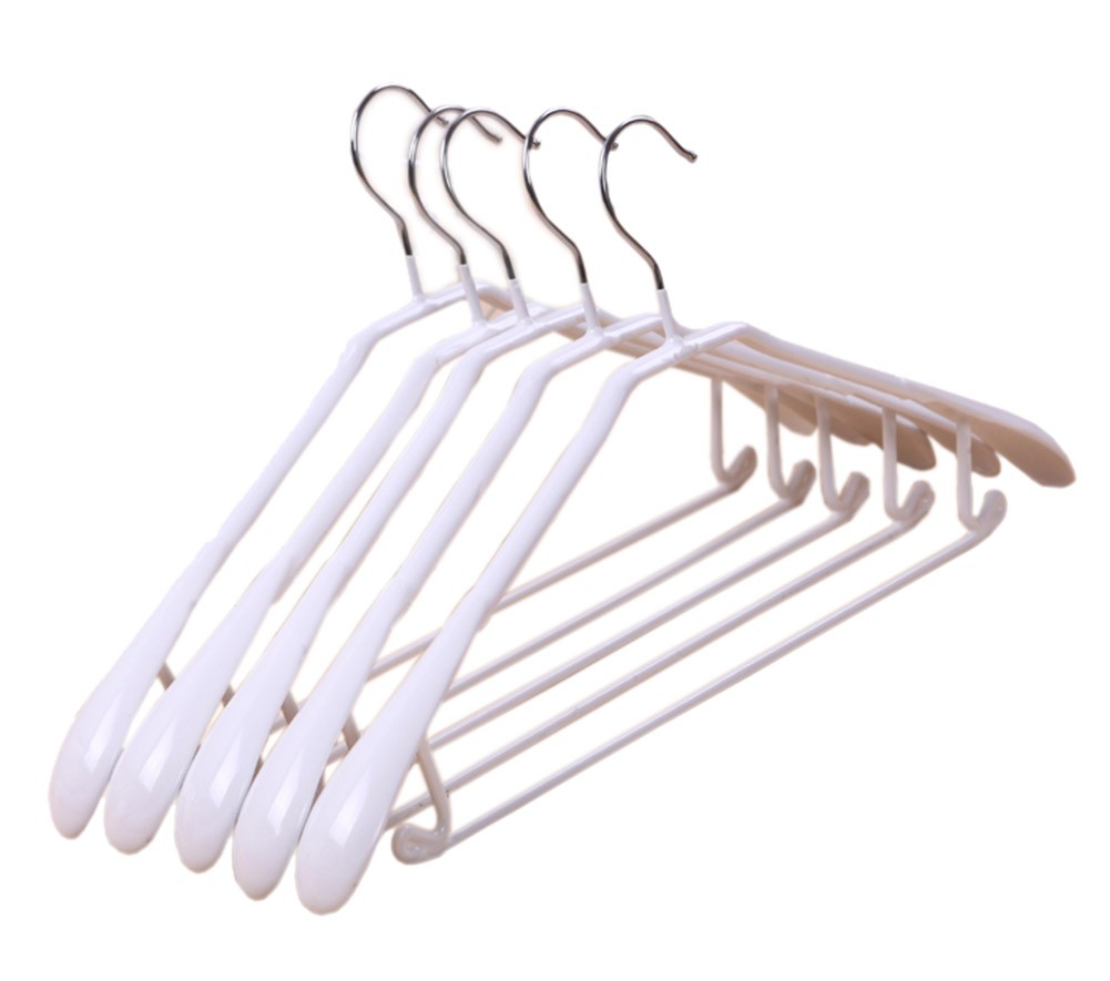 10-Pack Anti-slip Plastic + Metal Clothes Hangers Adult Suit/Pants Plastic Hangers, #26 White