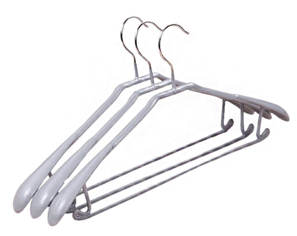 10-Pack Anti-slip Plastic + Metal Clothes Hangers Adult Suit/Pants Plastic Hangers, #27 Gray