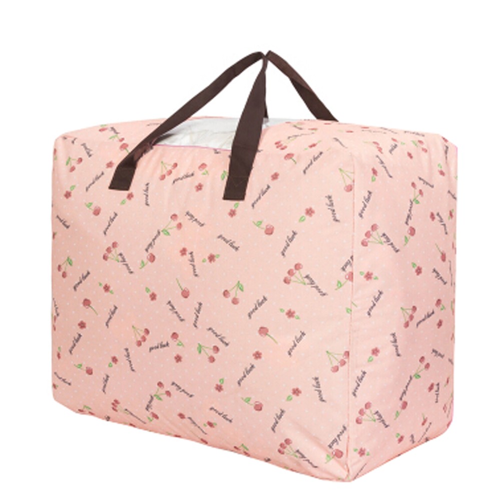 Two Oxford Waterproof Storage Quilt Bag Space Saver Bag Clothing Storage Box 60x47x30cm(Pink)