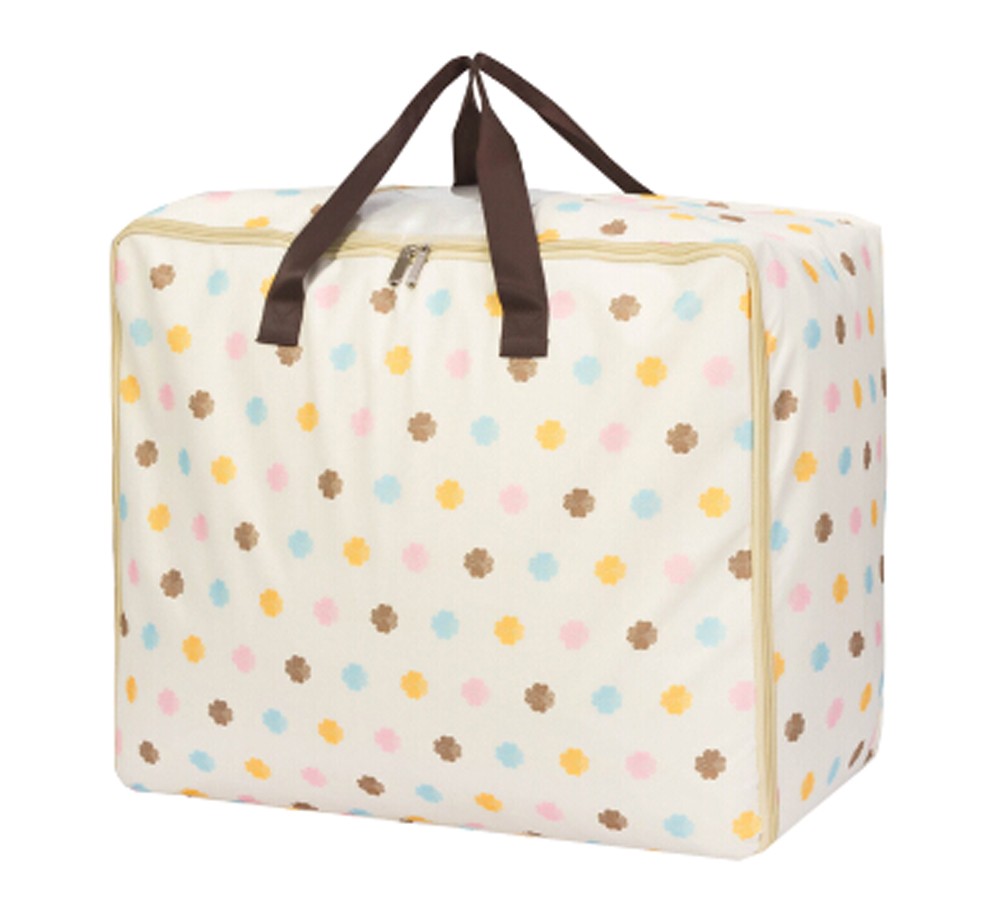 Two Oxford Waterproof Storage Quilt Bag Space Saver Bag Clothing Storage Box 60x47x30cm(Clover)