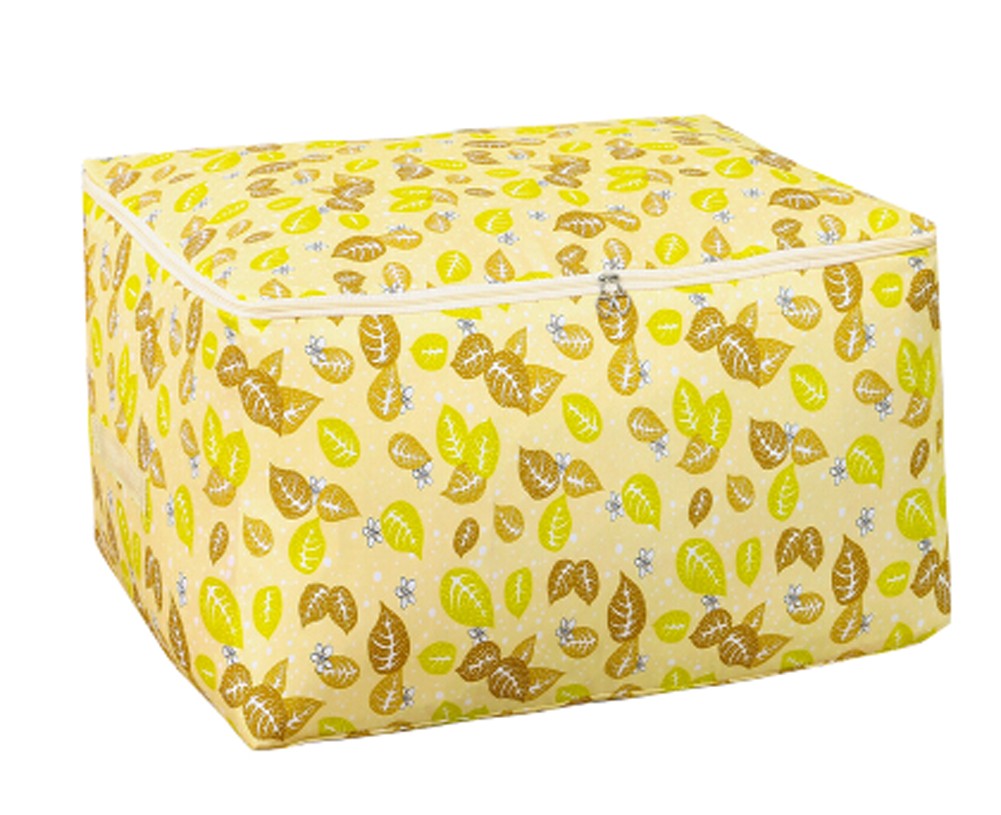 Two Packing Bags Storage Quilt Bags Space Saver Bags Clothing Storage Boxes 60x50x28cm(Yellow)