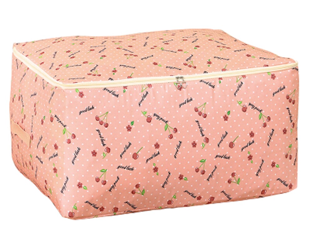 Two Packing Bags Storage Quilt Bags Space Saver Bags Clothing Storage Boxes 60x50x28cm(Pink)