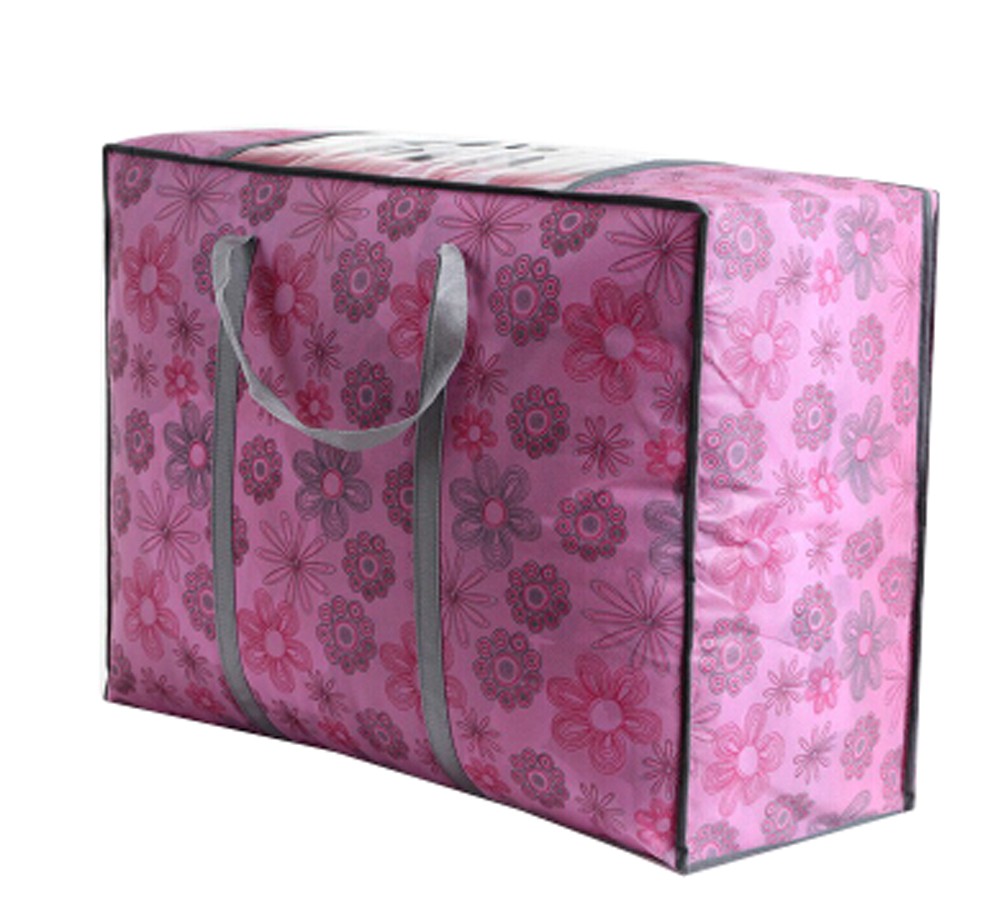 Two Nonwovens Storage Quilt Bag Space Saver Bag Clothing Storage Box 59x36x22CM (Flower)