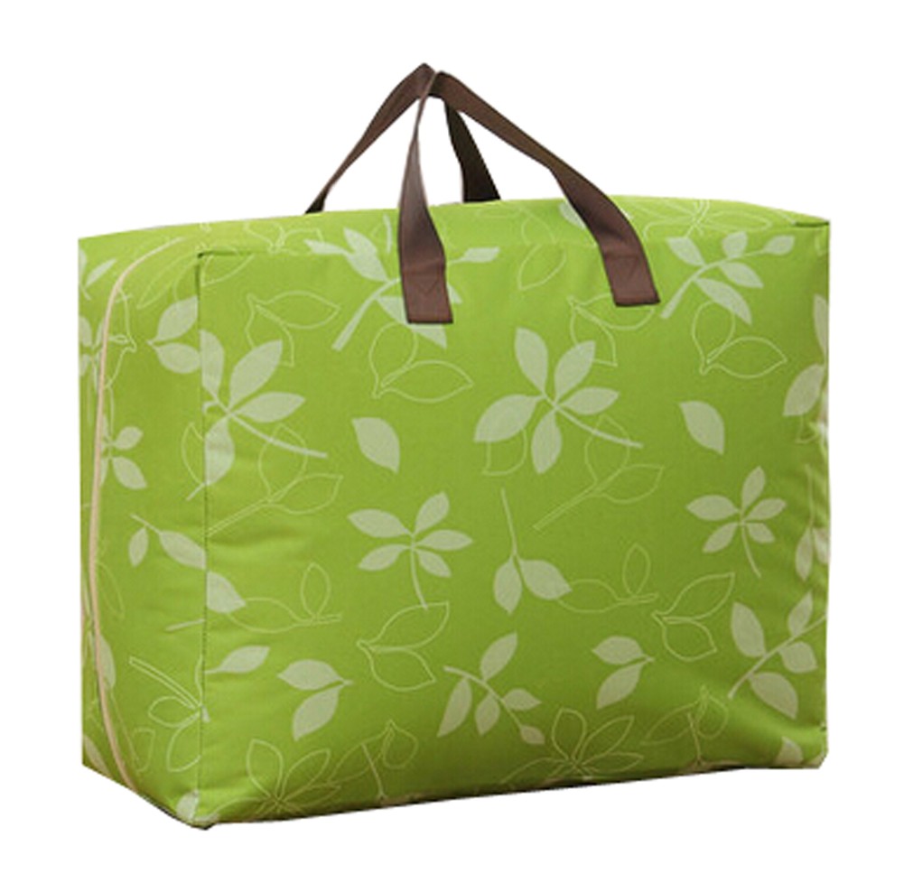 Two Oxford Storage Quilt Bags Space Saver Bags Clothes Storage Cases Baggage bags 58x39x23cm(Green)