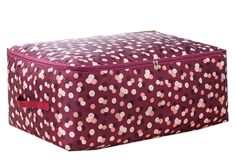 Two Oxford Storage Quilt Bags Space Saver Bags Storage Cases Baggage bags 70x50x30cm (Wine-Red)
