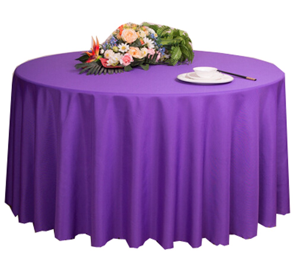 Weddings Banquets Hotels Tabletop Accessories Round Tablecloths 200x200CM (Purple)