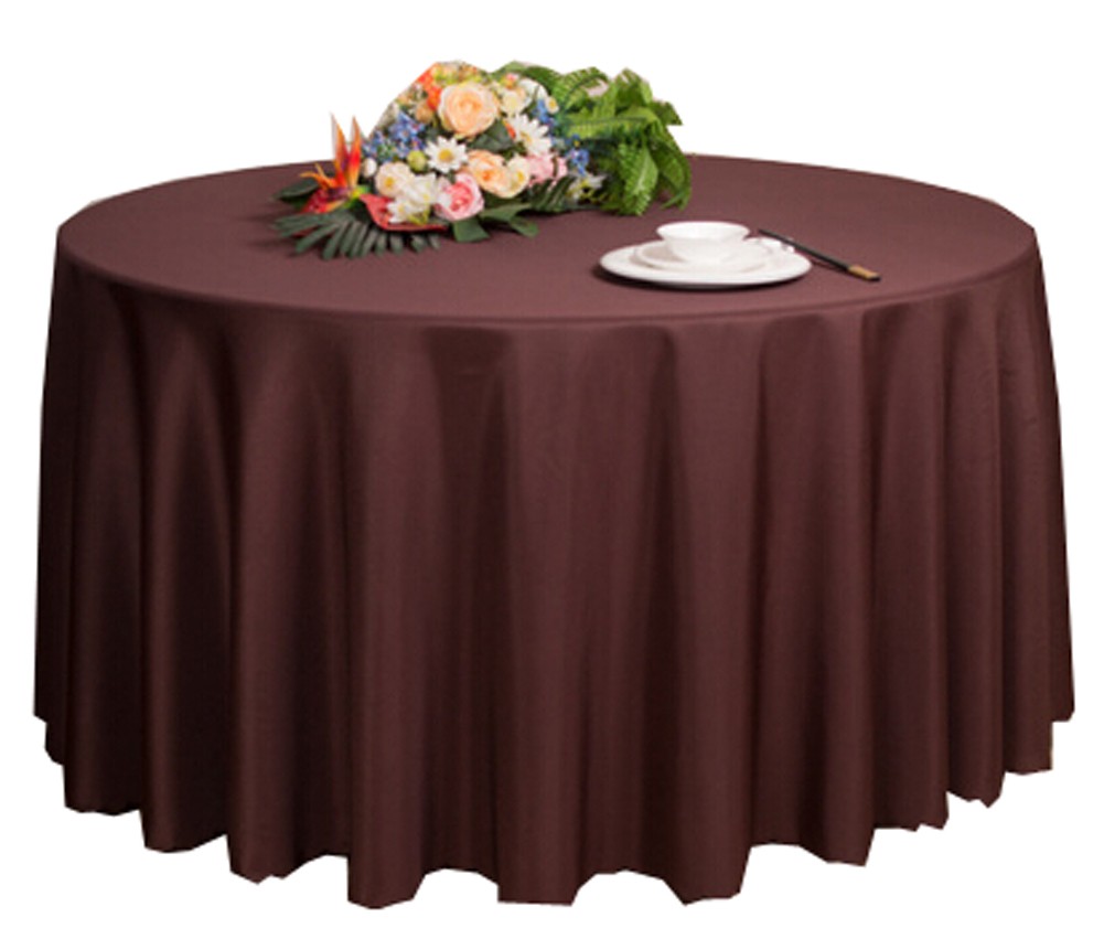 Weddings Banquets Hotels Tabletop Accessories Round Tablecloths 200x200CM (Dark Brown)