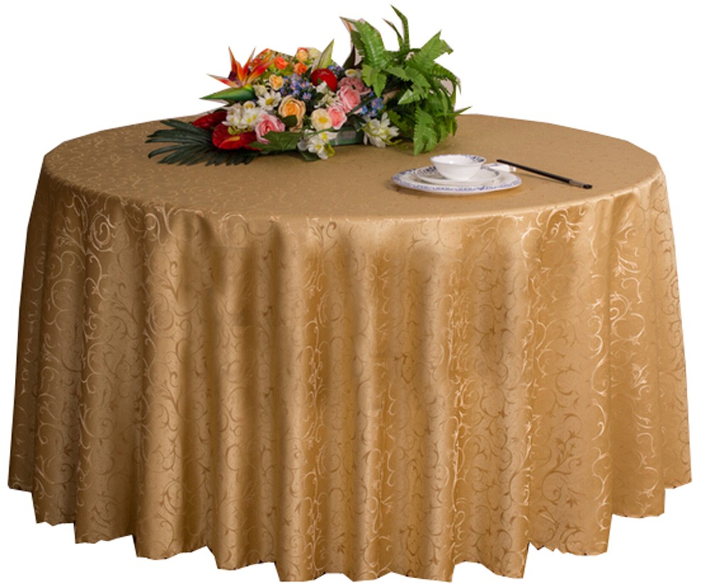 Weddings Banquets Hotels Tabletop Accessories Round Tablecloths 220x220CM (Light Golden)