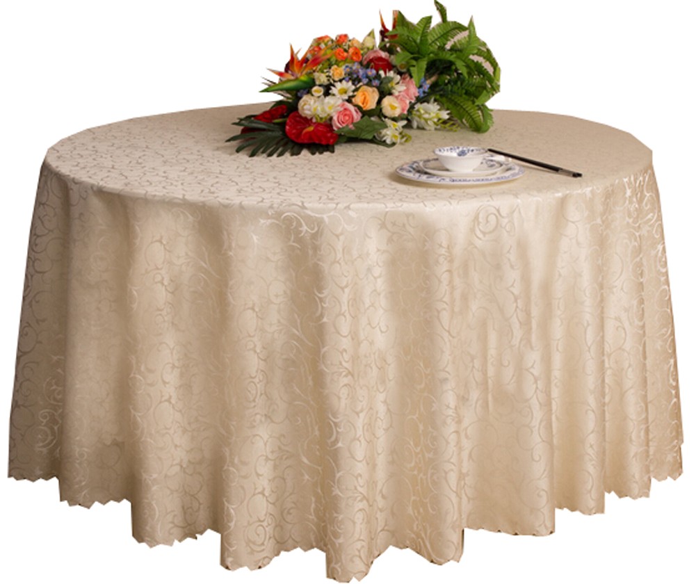 Weddings Banquets Hotels Tabletop Accessories Round Tablecloths 220x220CM (Beige)