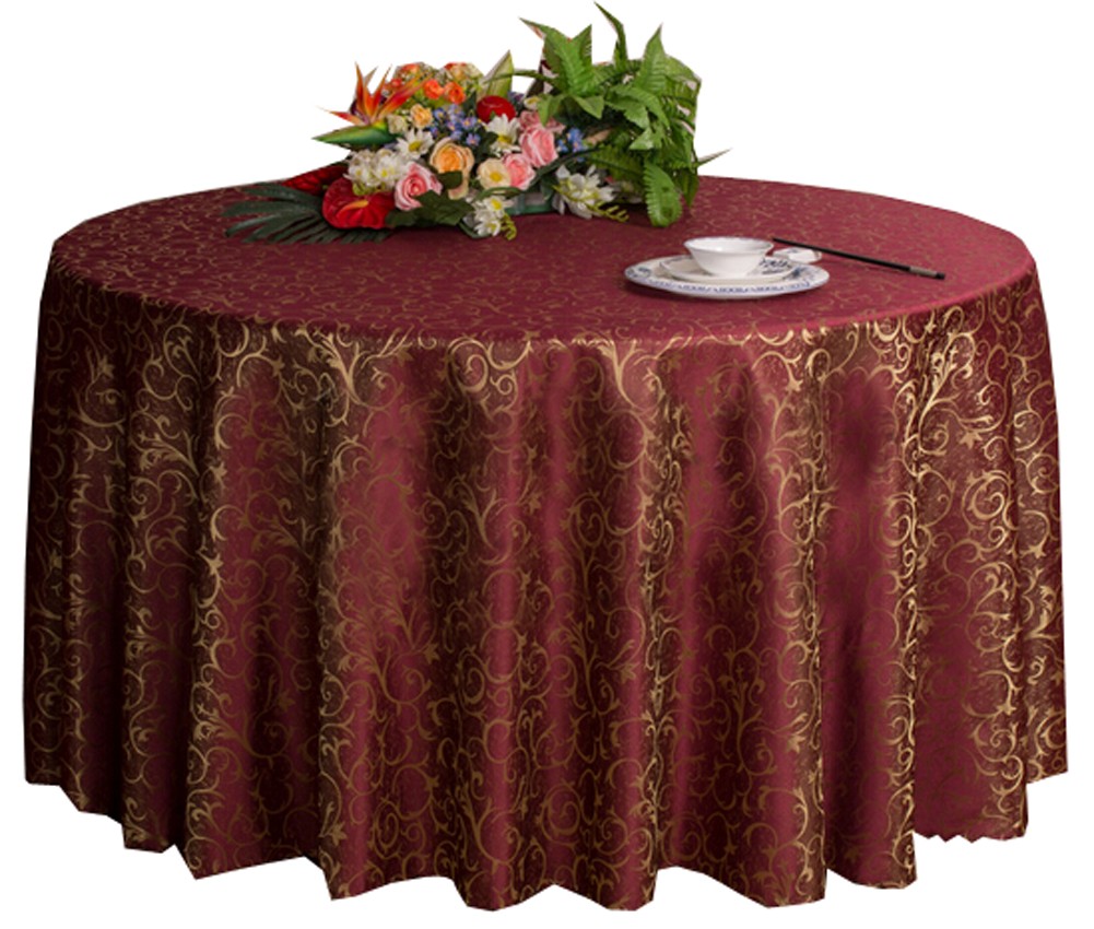 Weddings Banquets Hotels Tabletop Accessories Round Tablecloths 220x220CM (Wine-red)