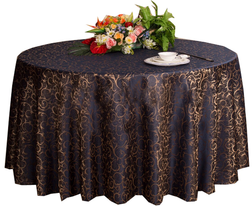 Weddings Banquets Hotels Tabletop Accessories Round Tablecloths 220x220CM (Dark Blue)