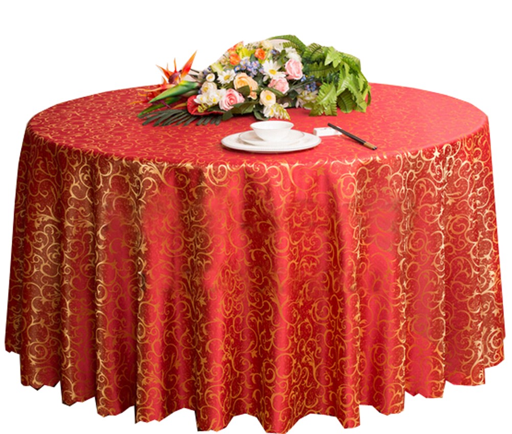 Weddings Banquets Hotels Tabletop Accessories Round Tablecloths 220x220CM (Red)