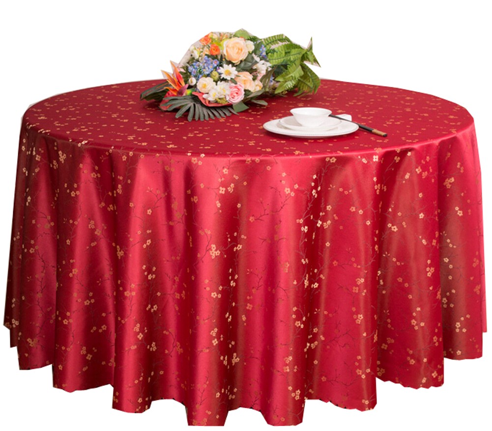 Hotels Weddings Banquets Tabletop Accessories Round Tablecloths Table Cover Red (200x200 CM)