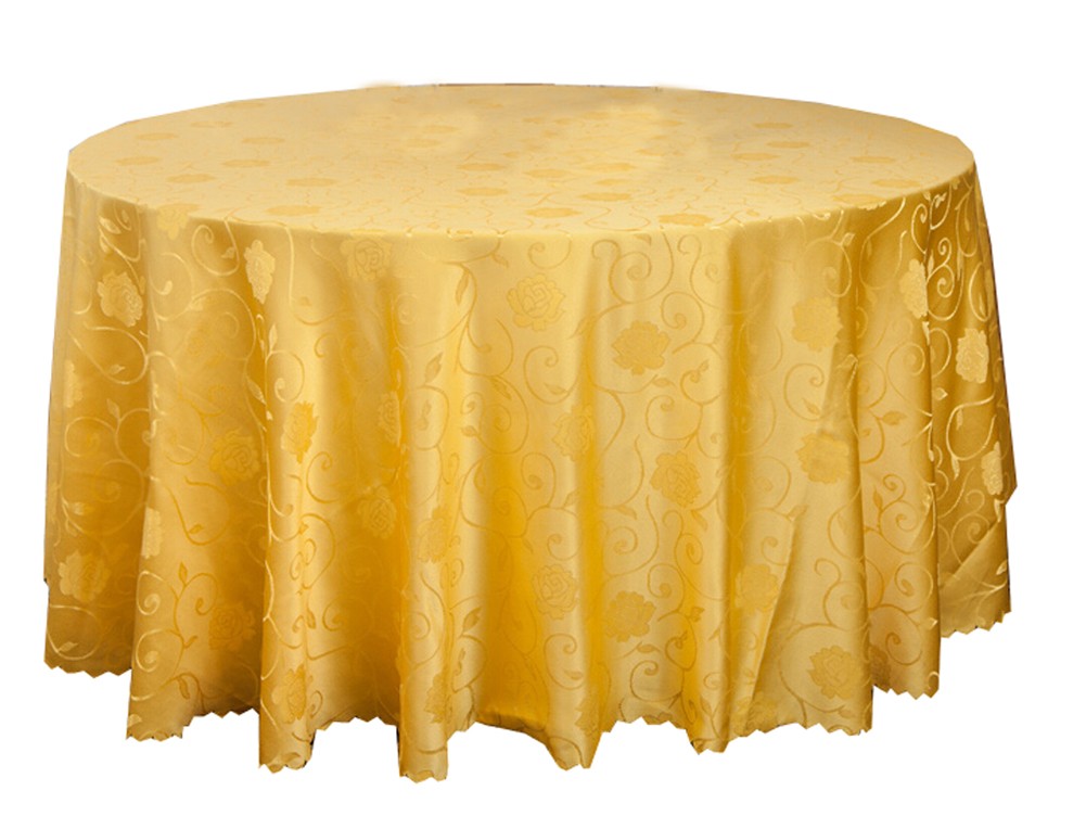 Wedding Banquets Hotels Tabletop Accessories Round Tablecloths Table Cover Yellow (240x240 CM)