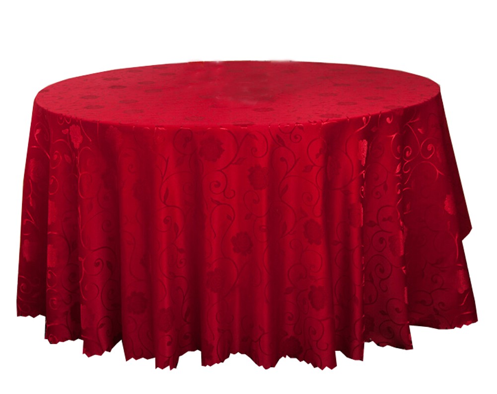 Wedding Banquets Hotels Tabletop Accessories Round Tablecloths Table Cover Red Peony (240x240 CM)