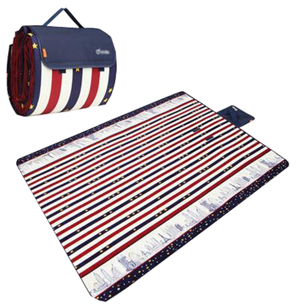 Waterproof Picnic Blanket Mat/Beach Blanket/Tent Mat/Camping Blanket/Lawn Mat 78.74"x59.05"(Stripe)