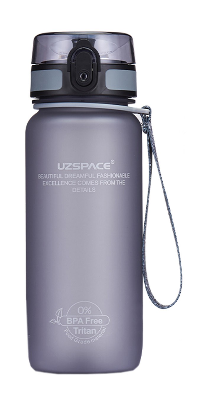 650ML/22 OZ Leakproof Outdoor Water Bottle Portable Sport Water Bottle with Lid Gray #31