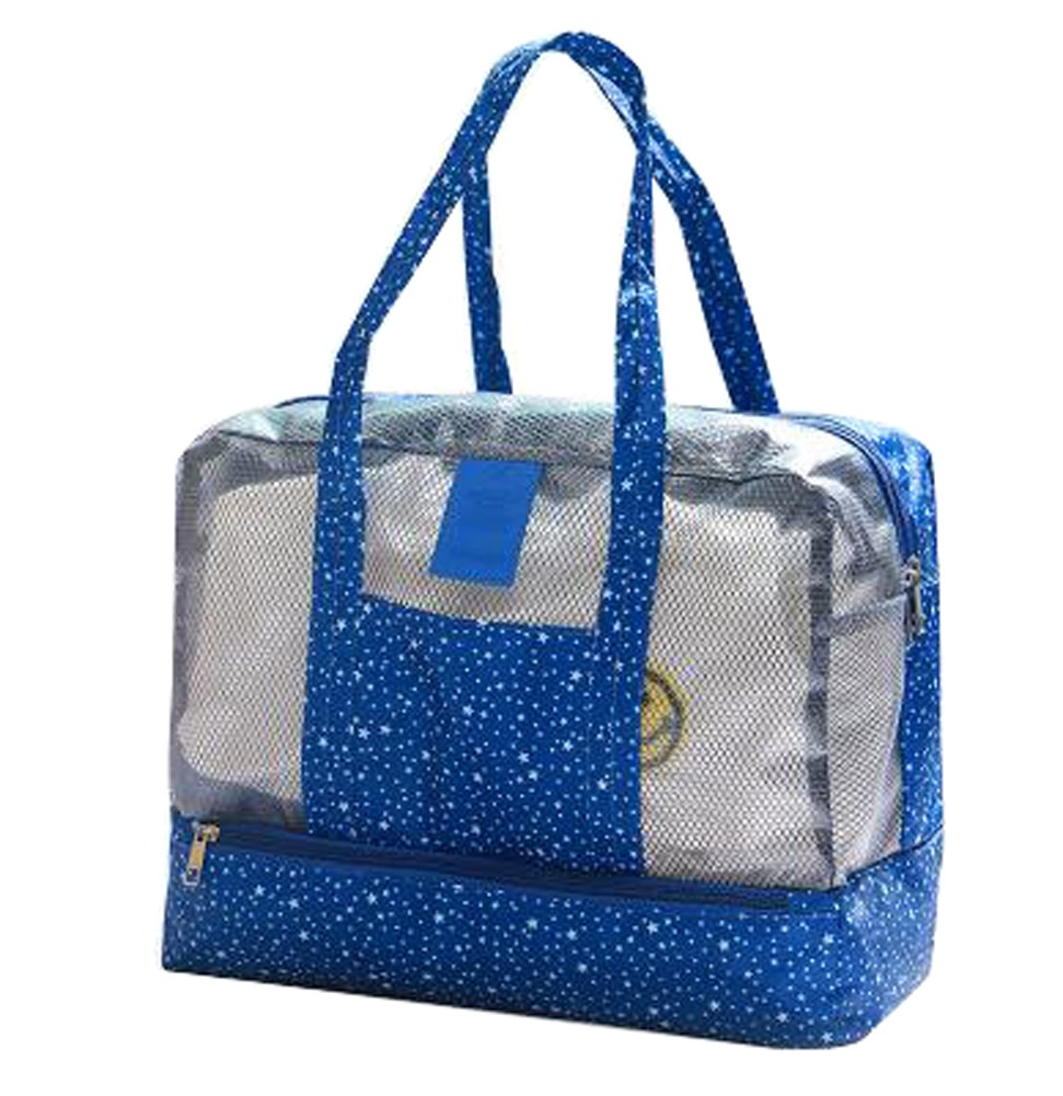 Waterproof Sports Bag Dry and Wet Separation Swimming Handbag Storage Package 36x18x29CM(Navy)