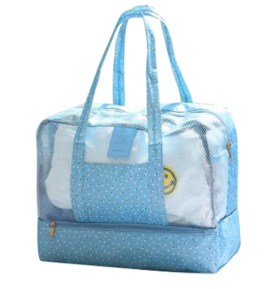 Waterproof Sports Bag Dry and Wet Separation Swimming Handbag Storage Package 36x18x29CM(Blue)