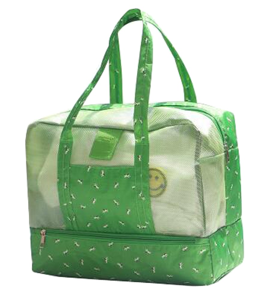 Waterproof Sports Bag Dry and Wet Separation Swimming Handbag Storage Package 36x18x29CM(Green)