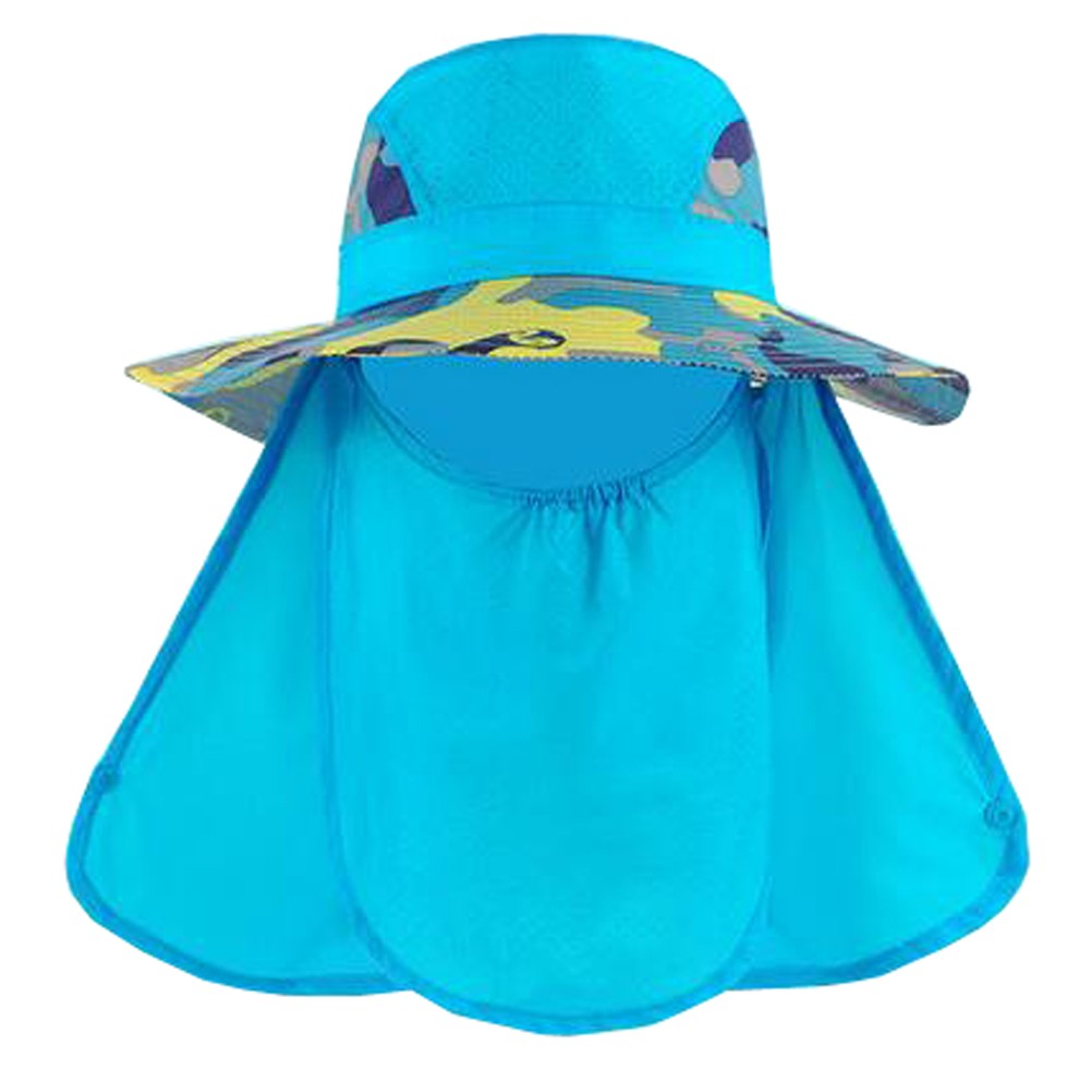 Unisex Farming Cap Outdoor Climbing Cap Sunscreen Fishing Hat Free Size (Sky Blue)