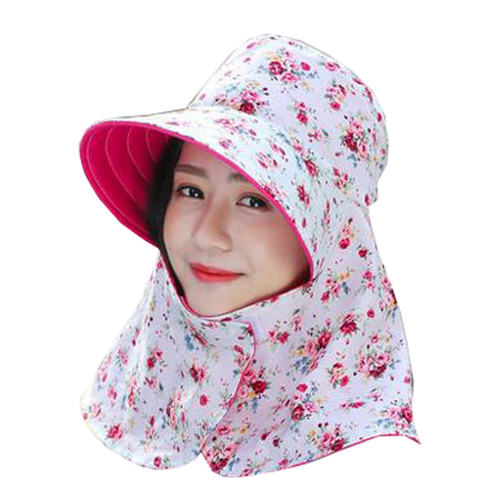 Women Outdoor Summer Sun Flap Cap Hat Neck Cover Face UV Protection Hat Free Size (Foldable#05)