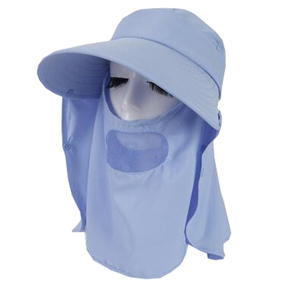 Women Outdoor Summer Cap Face Anti-UV Hat Neck Protection Cover Free Size (Breathable#07)