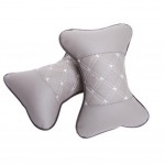 Set of 2 High-quality Automotive Trim Dog Bone Neck Pillow,Classical Grey