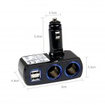 Car Cigarette Lighter Ports - Dual USB Car Charger ( Cable Not Included),BLACK