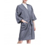 Salon Client Gown Upscale Robes Beauty Salon Smock for Clients, Gray
