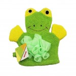 Cute Cartoon Baby Bath sponge Gentle Exfoliating Bath Glove (Green)