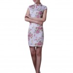 Elegant Cheongsam Dress Mandarin Collar Chinese Dress Qipao Side Slits Dress
