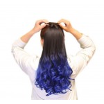 Long Highlight Ponytail Extension for Women, Royal Blue